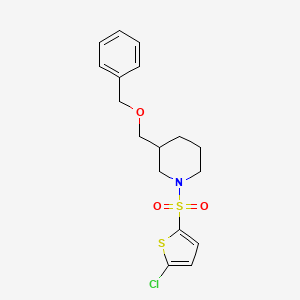molecular formula C17H20ClNO3S2 B2503321 3-((Benzyloxy)methyl)-1-((5-chlorothiophen-2-yl)sulfonyl)piperidine CAS No. 1251634-64-6
