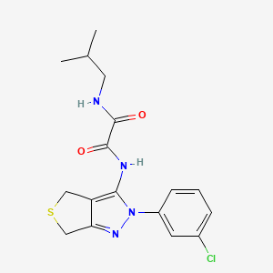molecular formula C17H19ClN4O2S B2503324 N'-[2-(3-chlorophenyl)-4,6-dihydrothieno[3,4-c]pyrazol-3-yl]-N-(2-methylpropyl)oxamide CAS No. 899970-17-3