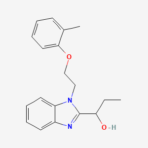 molecular formula C19H22N2O2 B2503328 1-(1-(2-(o-tolyloxy)ethyl)-1H-benzo[d]imidazol-2-yl)propan-1-ol CAS No. 887348-44-9