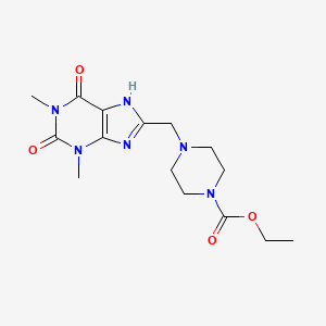 Ethyl 4-[(1,3-dimethyl-2,6-dioxo-7H-purin-8-yl)methyl]piperazine-1-carboxylate