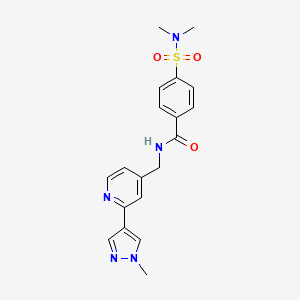 molecular formula C19H21N5O3S B2503338 4-(N,N-dimethylsulfamoyl)-N-((2-(1-methyl-1H-pyrazol-4-yl)pyridin-4-yl)methyl)benzamide CAS No. 2034532-52-8