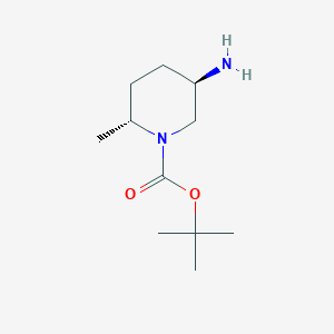 molecular formula C11H22N2O2 B2503339 tert-butyl (2R,5R)-5-amino-2-methyl-piperidine-1-carboxylate CAS No. 1807773-56-3