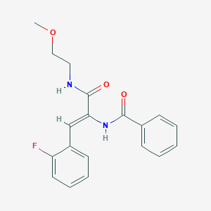 molecular formula C19H19FN2O3 B2503342 3-(2-Fluorophenyl)-N-(2-methoxyethyl)-2-(phenylformamido)prop-2-enamide CAS No. 302822-50-0