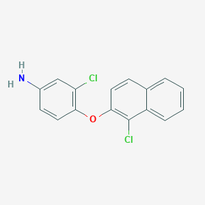 molecular formula C16H11Cl2NO B2503344 3-Chloro-4-(1-chloronaphthalen-2-yl)oxyaniline CAS No. 76590-30-2