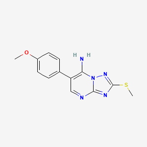 molecular formula C13H13N5OS B2503351 6-(4-Methoxyphenyl)-2-(methylsulfanyl)[1,2,4]triazolo[1,5-a]pyrimidin-7-amine CAS No. 338394-82-4