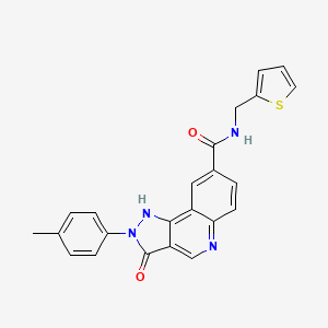 molecular formula C23H18N4O2S B2503353 4-ethoxy-N-{(E)-[(2-ethylphenyl)imino][(tetrahydrofuran-2-ylmethyl)amino]methyl}benzamide CAS No. 1251601-06-5