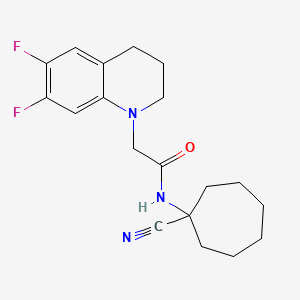 molecular formula C19H23F2N3O B2503355 N-(1-cyanocycloheptyl)-2-(6,7-difluoro-1,2,3,4-tetrahydroquinolin-1-yl)acetamide CAS No. 1423765-53-0