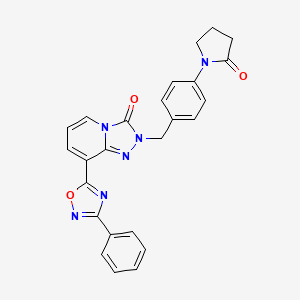 molecular formula C25H20N6O3 B2503406 2-(4-(2-氧代吡咯烷-1-基)苄基)-8-(3-苯基-1,2,4-恶二唑-5-基)-[1,2,4]三唑并[4,3-a]吡啶-3(2H)-酮 CAS No. 1251583-31-9