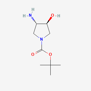 molecular formula C9H18N2O3 B2503411 trans-3-Amino-1-Boc-4-hydroxypyrrolidine CAS No. 148214-90-8; 190792-74-6; 190792-74-6