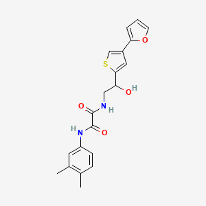 molecular formula C20H20N2O4S B2503412 N'-(3,4-dimethylphenyl)-N-{2-[4-(furan-2-yl)thiophen-2-yl]-2-hydroxyethyl}ethanediamide CAS No. 2320532-39-4