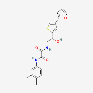 molecular formula C20H20N2O4S B2503412 N'-(3,4-Dimethylphenyl)-N-[2-[4-(furan-2-yl)thiophen-2-yl]-2-hydroxyethyl]oxamide CAS No. 2320532-39-4