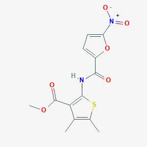 molecular formula C13H12N2O6S B2503414 methyl 4,5-dimethyl-2-(5-nitrofuran-2-amido)thiophene-3-carboxylate CAS No. 896615-41-1