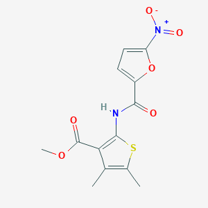 molecular formula C13H12N2O6S B2503414 4,5-二甲基-2-(5-硝基呋喃-2-甲酰胺基)噻吩-3-甲酸甲酯 CAS No. 896615-41-1