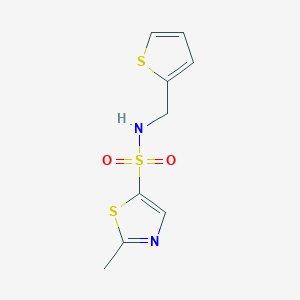 molecular formula C9H10N2O2S3 B2503416 2-methyl-N-(thiophen-2-ylmethyl)thiazole-5-sulfonamide CAS No. 2034475-51-7