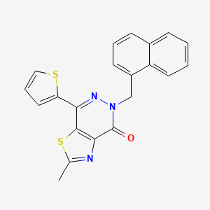 molecular formula C21H15N3OS2 B2503420 2-methyl-5-(naphthalen-1-ylmethyl)-7-(thiophen-2-yl)thiazolo[4,5-d]pyridazin-4(5H)-one CAS No. 941880-80-4