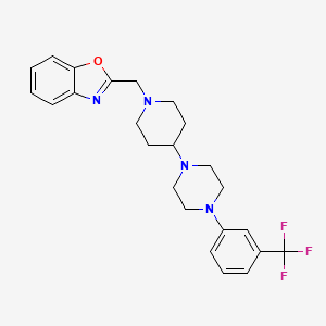 molecular formula C24H27F3N4O B2503422 2-((4-(4-(3-(Trifluoromethyl)phenyl)piperazin-1-yl)piperidin-1-yl)methyl)benzo[d]oxazole CAS No. 2034524-44-0