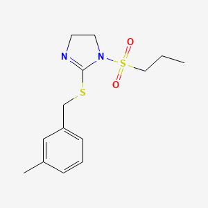 molecular formula C14H20N2O2S2 B2503431 2-{[(3-methylphenyl)methyl]sulfanyl}-1-(propane-1-sulfonyl)-4,5-dihydro-1H-imidazole CAS No. 868217-65-6