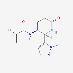 molecular formula C12H17ClN4O2 B2503433 rac-2-chloro-N-[(2R,3R)-2-(1-methyl-1H-pyrazol-5-yl)-6-oxopiperidin-3-yl]propanamide CAS No. 2411183-53-2