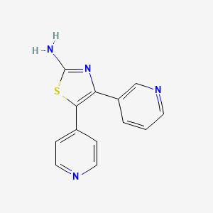molecular formula C13H10N4S B2503489 4-Pyridin-3-yl-5-pyridin-4-yl-1,3-thiazol-2-amine CAS No. 2248270-99-5