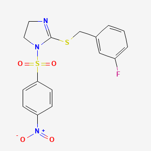 2-[(3-Fluorophenyl)methylsulfanyl]-1-(4-nitrophenyl)sulfonyl-4,5-dihydroimidazole