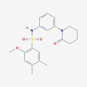 molecular formula C20H24N2O4S B2503557 2-methoxy-4,5-dimethyl-N-(3-(2-oxopiperidin-1-yl)phenyl)benzenesulfonamide CAS No. 941939-60-2