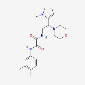 molecular formula C21H28N4O3 B2503558 N1-(3,4-dimethylphenyl)-N2-(2-(1-methyl-1H-pyrrol-2-yl)-2-morpholinoethyl)oxalamide CAS No. 1049399-05-4