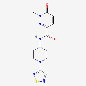 molecular formula C13H16N6O2S B2503559 1-methyl-6-oxo-N-[1-(1,2,5-thiadiazol-3-yl)piperidin-4-yl]-1,6-dihydropyridazine-3-carboxamide CAS No. 2034609-40-8