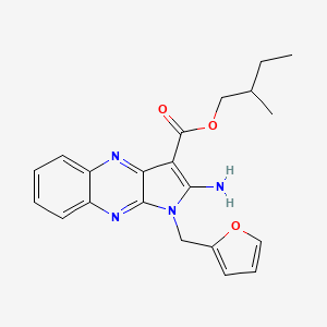 molecular formula C21H22N4O3 B2503580 2-methylbutyl 2-amino-1-(furan-2-ylmethyl)-1H-pyrrolo[2,3-b]quinoxaline-3-carboxylate CAS No. 577787-14-5