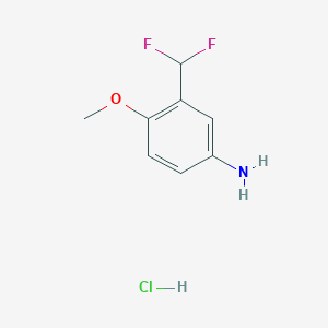 molecular formula C8H10ClF2NO B2503586 3-(difluoromethyl)-4-methoxyaniline hydrochloride CAS No. 2253630-41-8