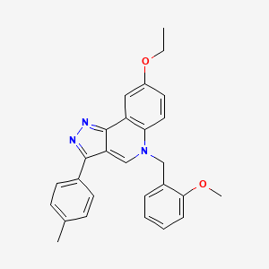 molecular formula C27H25N3O2 B2503589 8-ethoxy-5-[(2-methoxyphenyl)methyl]-3-(4-methylphenyl)-5H-pyrazolo[4,3-c]quinoline CAS No. 866588-54-7