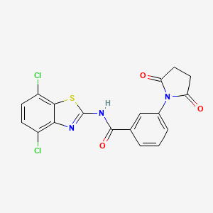 molecular formula C18H11Cl2N3O3S B2503613 N-(4,7-dichloro-1,3-benzothiazol-2-yl)-3-(2,5-dioxopyrrolidin-1-yl)benzamide CAS No. 897618-06-3