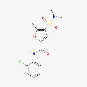 molecular formula C14H15ClN2O4S B2503615 N-(2-chlorophenyl)-4-(dimethylsulfamoyl)-5-methylfuran-2-carboxamide CAS No. 1207010-96-5