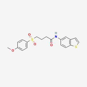 molecular formula C19H19NO4S2 B2503649 N-(1-benzothiophen-5-yl)-4-(4-methoxybenzenesulfonyl)butanamide CAS No. 941878-99-5
