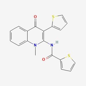 molecular formula C19H14N2O2S2 B2503695 N-[1-methyl-4-oxo-3-(thiophen-2-yl)-1,4-dihydroquinolin-2-yl]thiophene-2-carboxamide CAS No. 883960-40-5