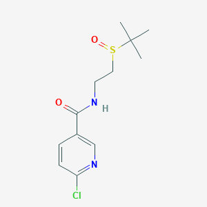molecular formula C12H17ClN2O2S B2503708 N-(2-Tert-butylsulfinylethyl)-6-chloropyridine-3-carboxamide CAS No. 1385449-64-8