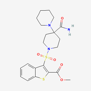molecular formula C21H27N3O5S2 B2503717 METHYL 3-({4'-CARBAMOYL-[1,4'-BIPIPERIDIN]-1'-YL}SULFONYL)-1-BENZOTHIOPHENE-2-CARBOXYLATE CAS No. 899978-14-4