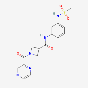 molecular formula C16H17N5O4S B2503732 N-(3-(methylsulfonamido)phenyl)-1-(pyrazine-2-carbonyl)azetidine-3-carboxamide CAS No. 1421459-29-1