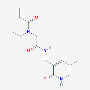 molecular formula C14H19N3O3 B2503750 N-Ethyl-N-[2-[(5-methyl-2-oxo-1H-pyridin-3-yl)methylamino]-2-oxoethyl]prop-2-enamide CAS No. 2361735-10-4