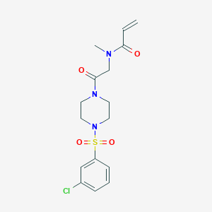 molecular formula C16H20ClN3O4S B2503763 N-[2-[4-(3-Chlorophenyl)sulfonylpiperazin-1-yl]-2-oxoethyl]-N-methylprop-2-enamide CAS No. 2202154-72-9
