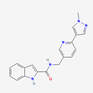 molecular formula C19H17N5O B2503774 N-((6-(1-methyl-1H-pyrazol-4-yl)pyridin-3-yl)methyl)-1H-indole-2-carboxamide CAS No. 2034232-88-5