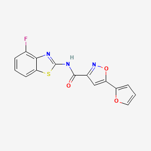 molecular formula C15H8FN3O3S B2503794 N-(4-fluorobenzo[d]thiazol-2-yl)-5-(furan-2-yl)isoxazole-3-carboxamide CAS No. 1203418-86-3