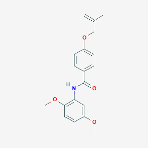 molecular formula C19H21NO4 B250383 N-(2,5-dimethoxyphenyl)-4-[(2-methylprop-2-en-1-yl)oxy]benzamide 