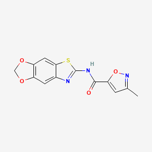 molecular formula C13H9N3O4S B2503866 N-([1,3]dioxolo[4,5-f][1,3]benzothiazol-6-yl)-3-methyl-1,2-oxazole-5-carboxamide CAS No. 946205-15-8