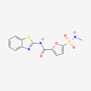 molecular formula C13H11N3O4S2 B2503872 N-(1,3-benzothiazol-2-yl)-5-(methylsulfamoyl)furan-2-carboxamide CAS No. 1172807-19-0