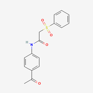 molecular formula C16H15NO4S B2503924 N-(4-acetylphenyl)-2-(benzenesulfonyl)acetamide CAS No. 878986-36-8