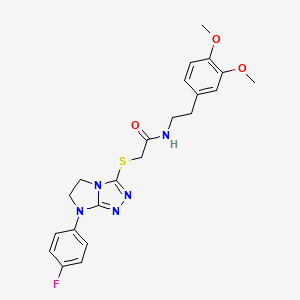 N-(3,4-dimethoxyphenethyl)-2-((7-(4-fluorophenyl)-6,7-dihydro-5H-imidazo[2,1-c][1,2,4]triazol-3-yl)thio)acetamide