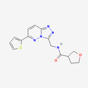 N-((6-(thiophen-2-yl)-[1,2,4]triazolo[4,3-b]pyridazin-3-yl)methyl)tetrahydrofuran-3-carboxamide