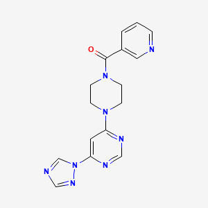 (4-(6-(1H-1,2,4-triazol-1-yl)pyrimidin-4-yl)piperazin-1-yl)(pyridin-3-yl)methanone