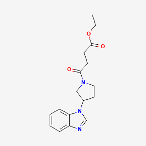 ethyl 4-(3-(1H-benzo[d]imidazol-1-yl)pyrrolidin-1-yl)-4-oxobutanoate