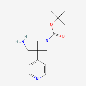 Tert-butyl 3-(aminomethyl)-3-pyridin-4-ylazetidine-1-carboxylate